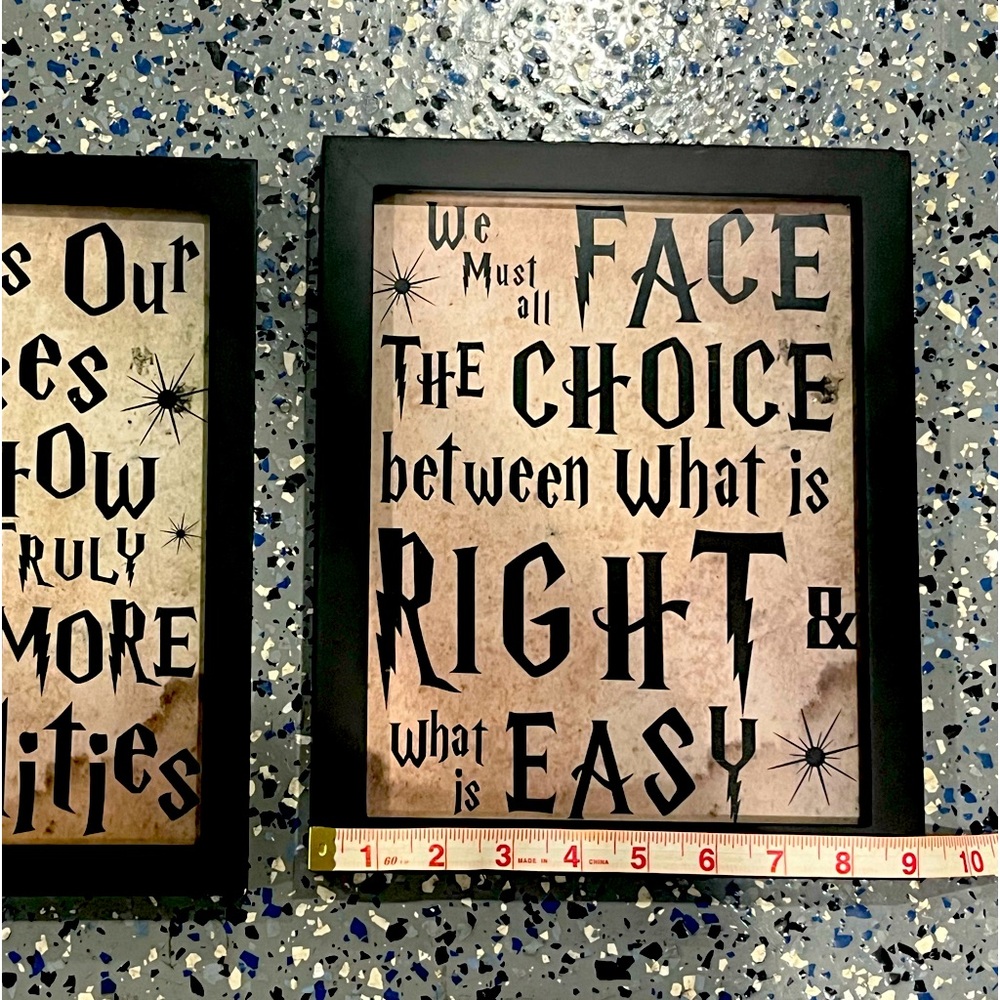 Harry Potter quotes in 9 x 11 black frames